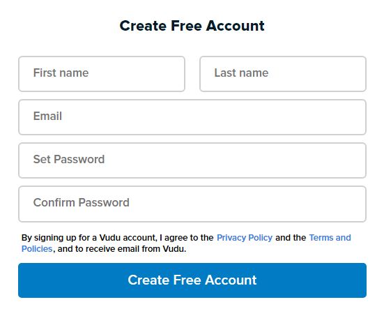 How to Create an Account in the Vudu