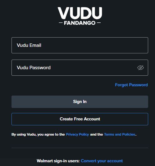 create vudu account